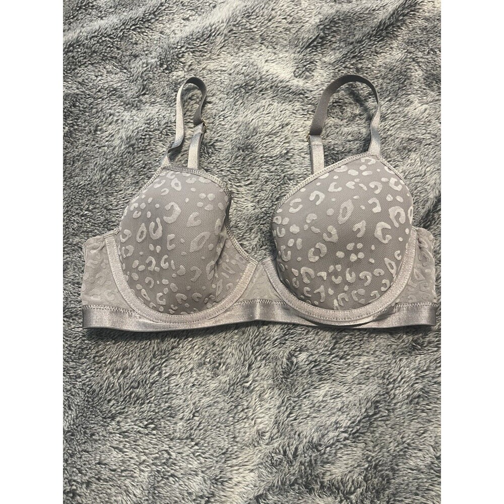 Soma Initimates Lightest Lift Flocked Animal Demi Bra 34C Underwire Convertible